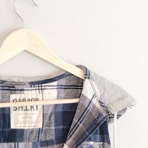 Garage Cutoff Flannel Hooded Vest